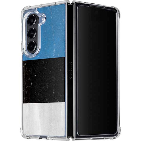 Estonia Flag Distressed Galaxy Z Fold5 5G Clear Case