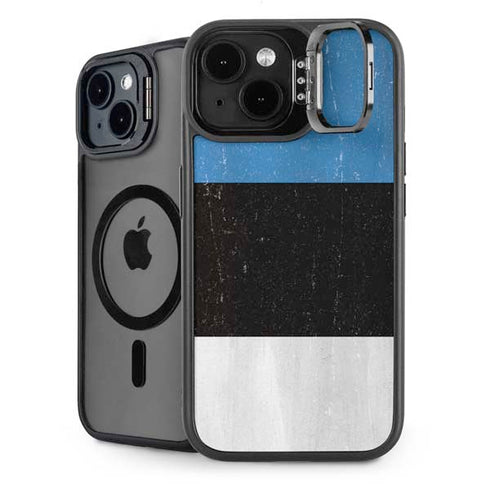 Estonia Flag Distressed iPhone 14 Plus Kickstand Case