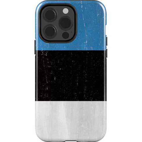 Estonia Flag Distressed iPhone 15 Pro Impact Case