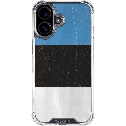 Estonia Flag Distressed iPhone 16 Clear Case
