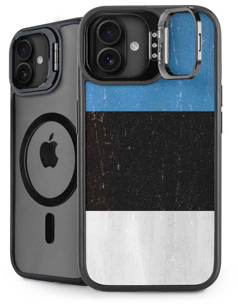 Estonia Flag Distressed iPhone 16 Kickstand Case