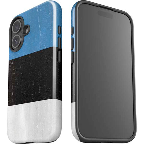 Estonia Flag Distressed iPhone 16 Plus Impact Case