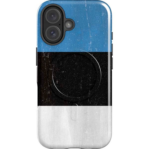 Estonia Flag Distressed iPhone 16 Plus Magsafe Impact Case