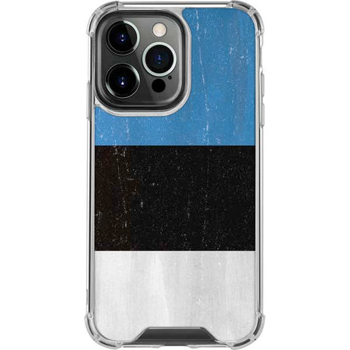Estonia Flag Distressed iPhone 16 Pro Clear Case