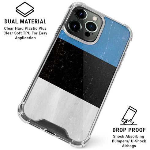 Estonia Flag Distressed iPhone 16 Pro Clear Case