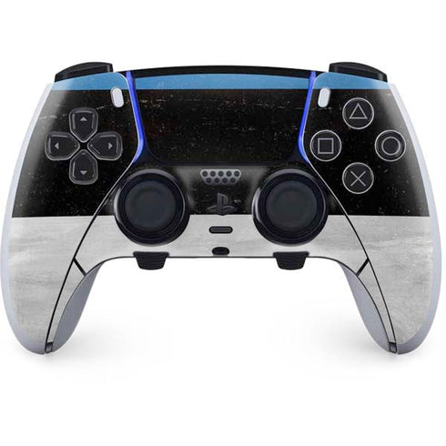 Estonia Flag Distressed PS5 DualSense Edge Pro Controller Skin