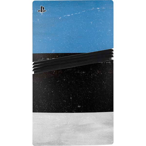 Estonia Flag Distressed PS5 Pro Disk Console Skin