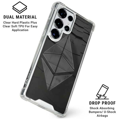 Ethereum Textured Logo Galaxy S25 Ultra Clear Case