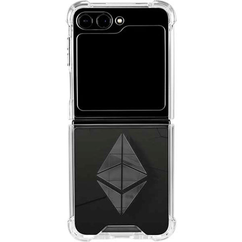 Ethereum Textured Logo Galaxy Z Flip6 Clear Case