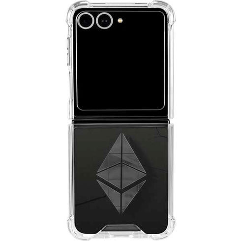 Ethereum Textured Logo Galaxy Z Flip7 Clear Case