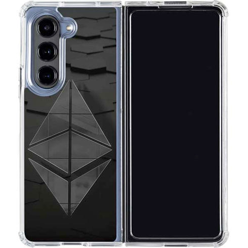 Ethereum Textured Logo Galaxy Z Fold5 5G Clear Case