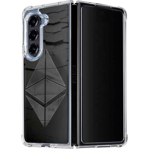 Ethereum Textured Logo Galaxy Z Fold5 5G Clear Case