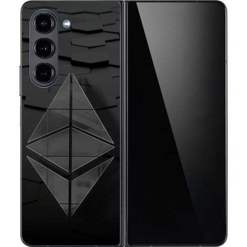 Ethereum Textured Logo Galaxy Z Fold5 5G Skin