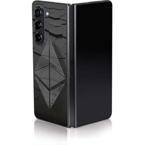 Ethereum Textured Logo Galaxy Z Fold5 5G Skin