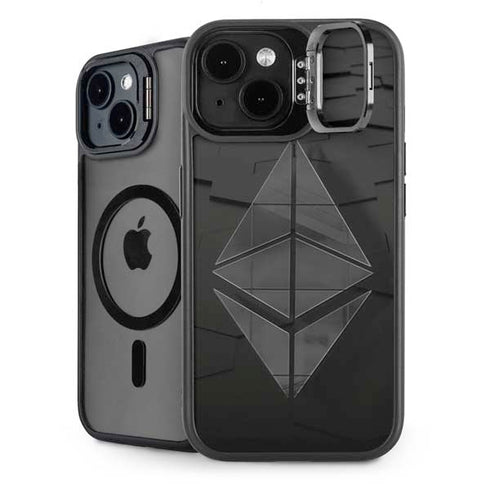 Ethereum Textured Logo iPhone 15 Plus Kickstand Case