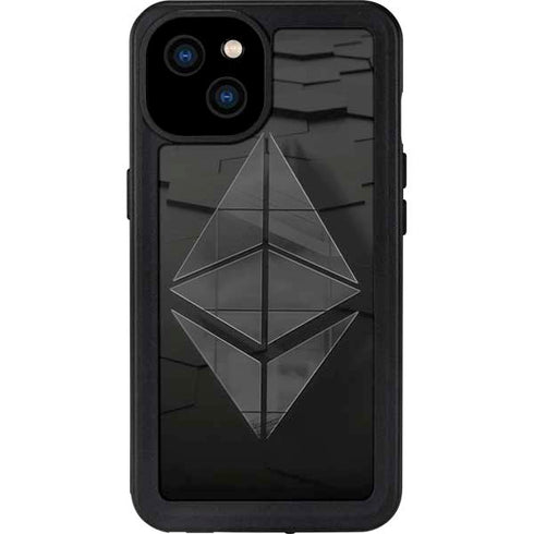 Ethereum Textured Logo iPhone 15 Plus Waterproof Case