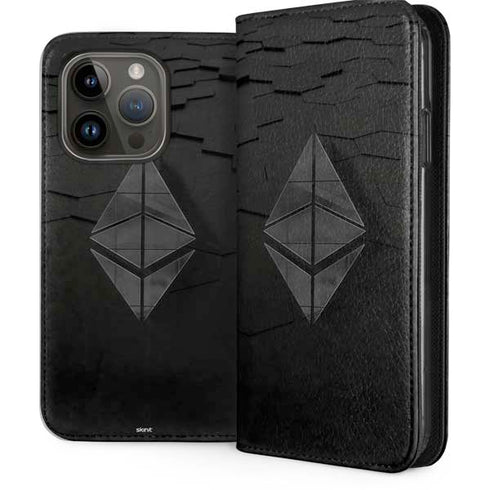 Ethereum Textured Logo iPhone 15 Pro Folio Case