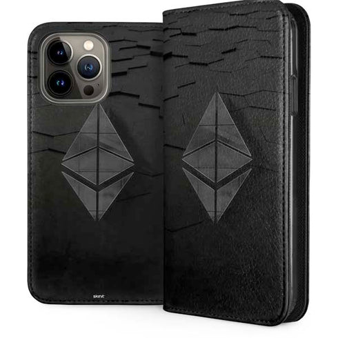 Ethereum Textured Logo iPhone 15 Pro Max Folio Case