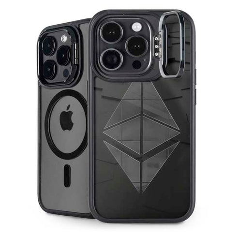 Ethereum Textured Logo iPhone 15 Pro Max Kickstand Case
