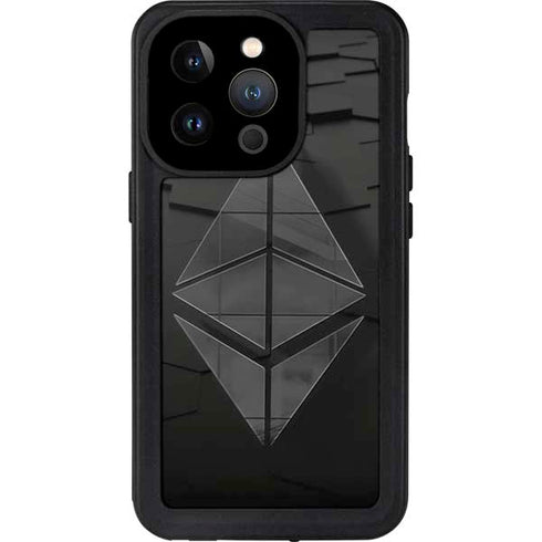 Ethereum Textured Logo iPhone 15 Pro Waterproof Case
