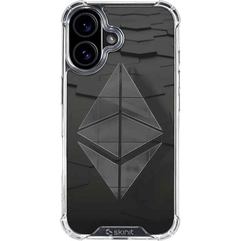 Ethereum Textured Logo iPhone 16 Plus Clear Case