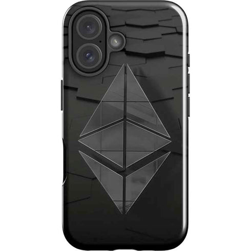 Ethereum Textured Logo iPhone 16 Plus Impact Case