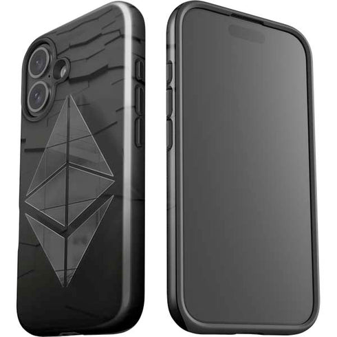 Ethereum Textured Logo iPhone 16 Plus Impact Case