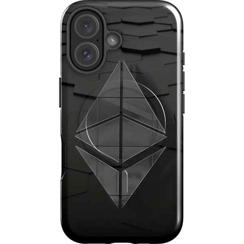 Ethereum Textured Logo iPhone 16 Plus Magsafe Impact Case