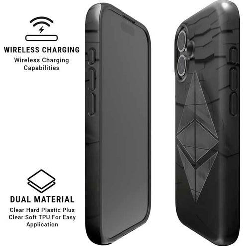 Ethereum Textured Logo iPhone 16 Plus Magsafe Impact Case