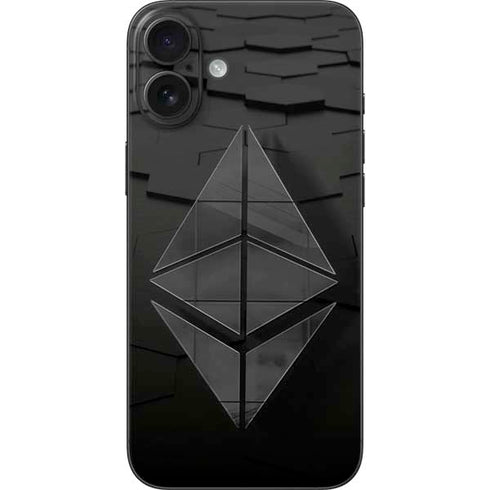 Ethereum Textured Logo iPhone 16 Plus Skin