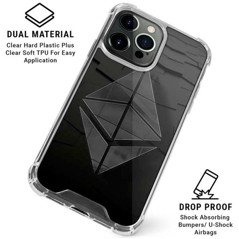 Ethereum Textured Logo iPhone 16 Pro Max Clear Case