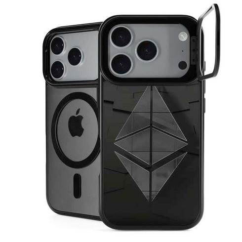 Ethereum Textured Logo iPhone 17 Pro Max Kickstand Case