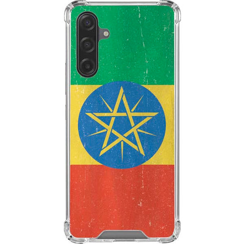 Ethiopia Flag Distressed Galaxy A17 Clear Case