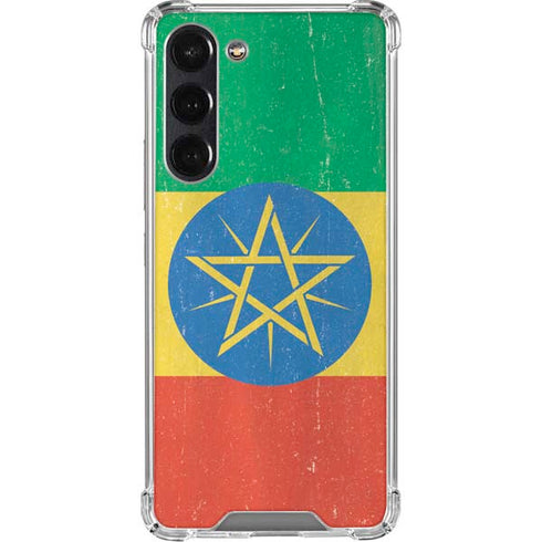Ethiopia Flag Distressed Galaxy S24 FE Clear Case