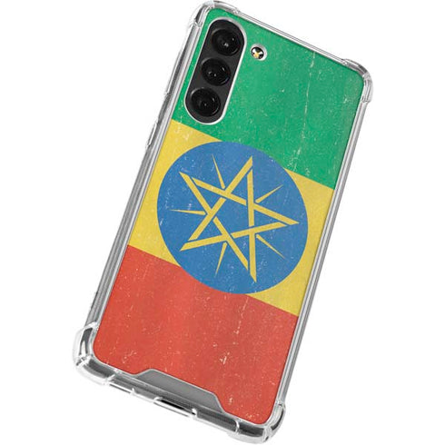 Ethiopia Flag Distressed Galaxy S24 FE Clear Case
