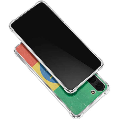 Ethiopia Flag Distressed Galaxy S24 FE Clear Case