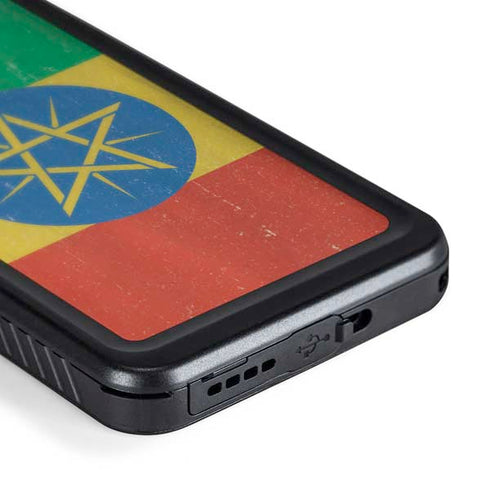 Ethiopia Flag Distressed Galaxy S24 Plus Waterproof Case