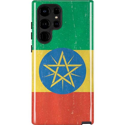 Ethiopia Flag Distressed Galaxy Cases