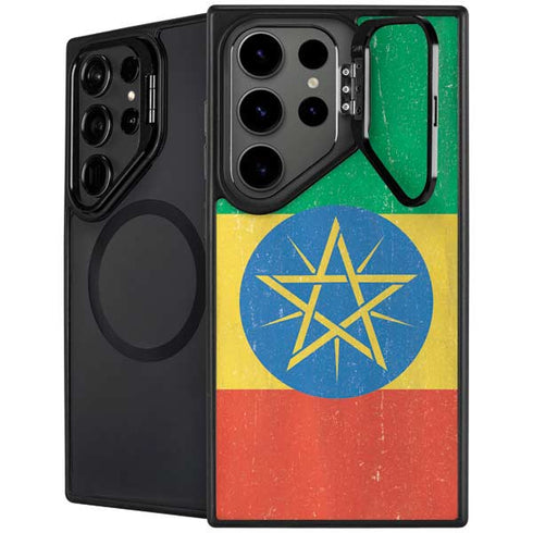 Ethiopia Flag Distressed Galaxy S25 Ultra Kickstand Case