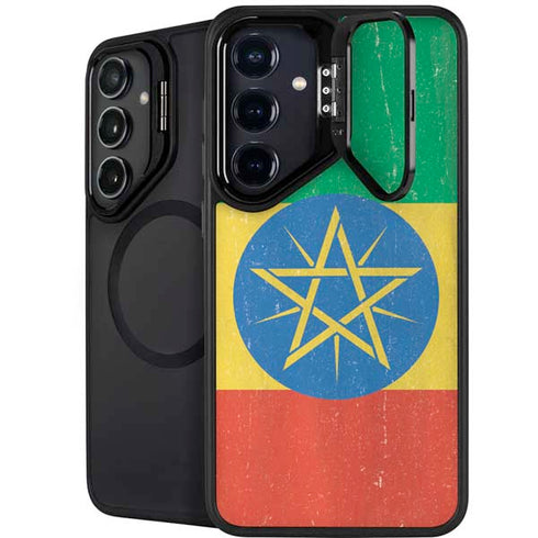 Ethiopia Flag Distressed Galaxy S26 Plus Kickstand Case