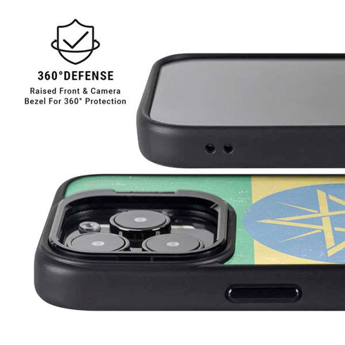 Ethiopia Flag Distressed iPhone 15 Pro Max Kickstand Case