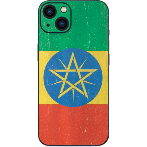 Ethiopia Flag Distressed iPhone 15 Skin