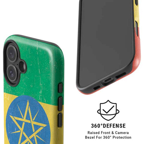 Ethiopia Flag Distressed iPhone 16 Magsafe Impact Case