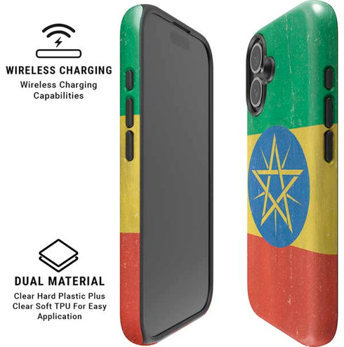 Ethiopia Flag Distressed iPhone 16 Magsafe Impact Case