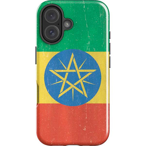 Ethiopia Flag Distressed iPhone 16 Plus Impact Case