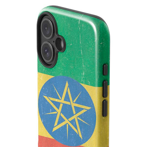 Ethiopia Flag Distressed iPhone 16 Plus Impact Case