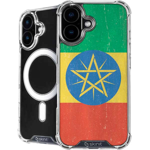 Ethiopia Flag Distressed iPhone 16 Plus MagSafe Case