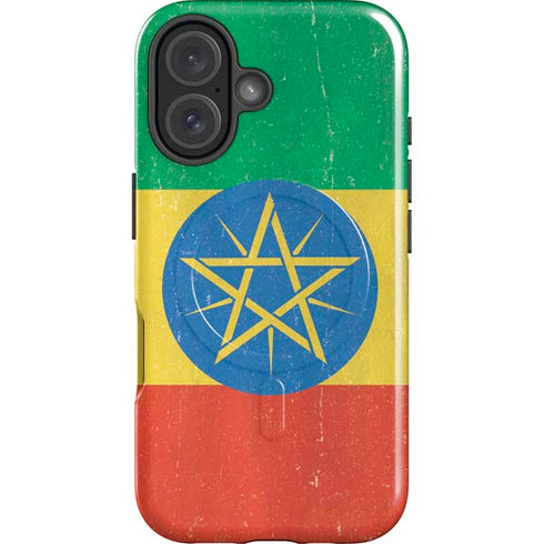 Ethiopia Flag Distressed iPhone 16 Plus Magsafe Impact Case