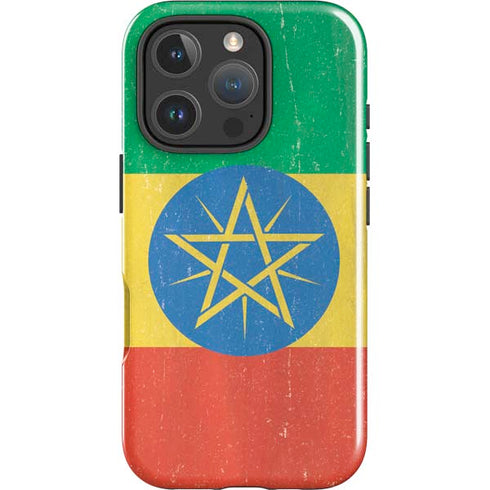 Ethiopia Flag Distressed iPhone 16 Pro Impact Case