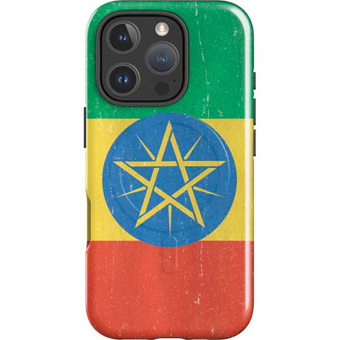 Ethiopia Flag Distressed iPhone 16 Pro Magsafe Impact Case